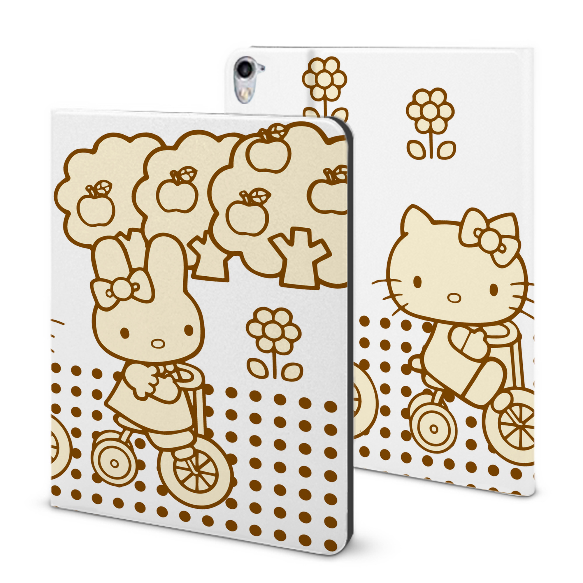 （画像用） Hello Kitty ハローキティ IPad ケース ブック型 PUレザー TPU 耐衝撃 軽量 薄型 ペン収納なし 全面保護 IPad 各モデル対応